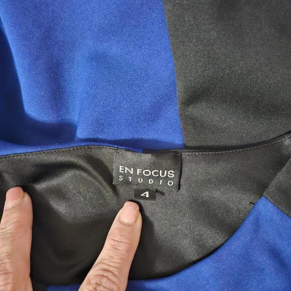 Enfocus Color Block Dress - Blue and Black Elegance - Picture 5 of 5